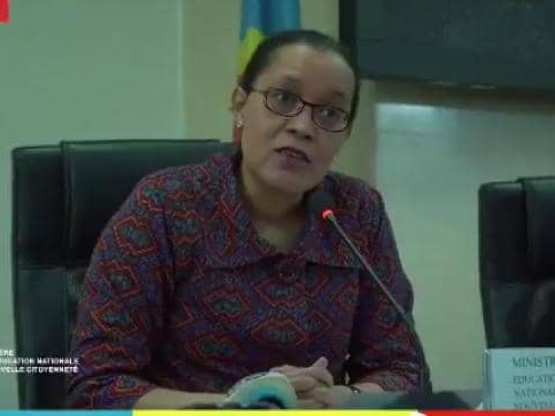 La ministre de l'Education nationale et Nouvelle citoyenneté, Raïssa Malu