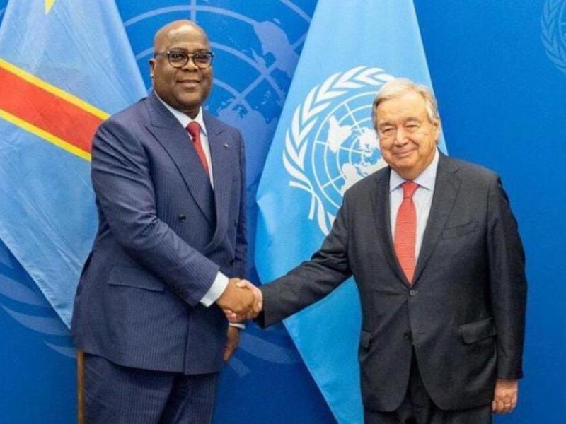 Le Président Félix Tshisekedi et le Secrétaire Général de l’ONU, António Guterres [photo d’illustration]