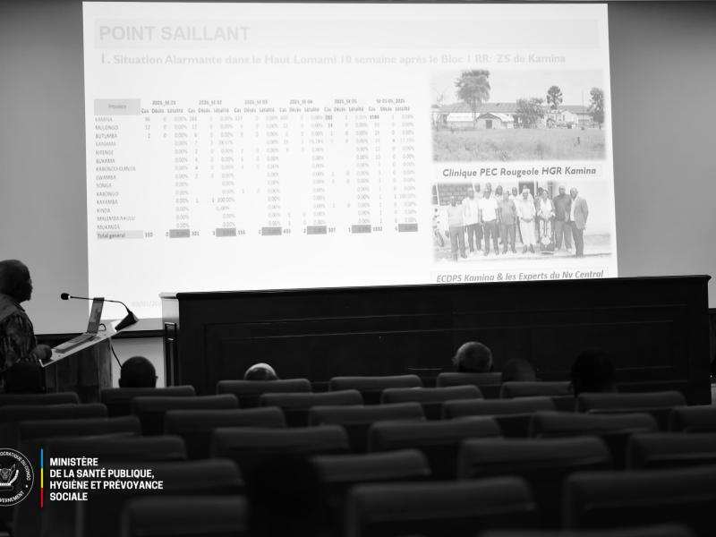 Présentation du point de situation sur évolution épidémiologique en RDC dans sa semaine 5-2026