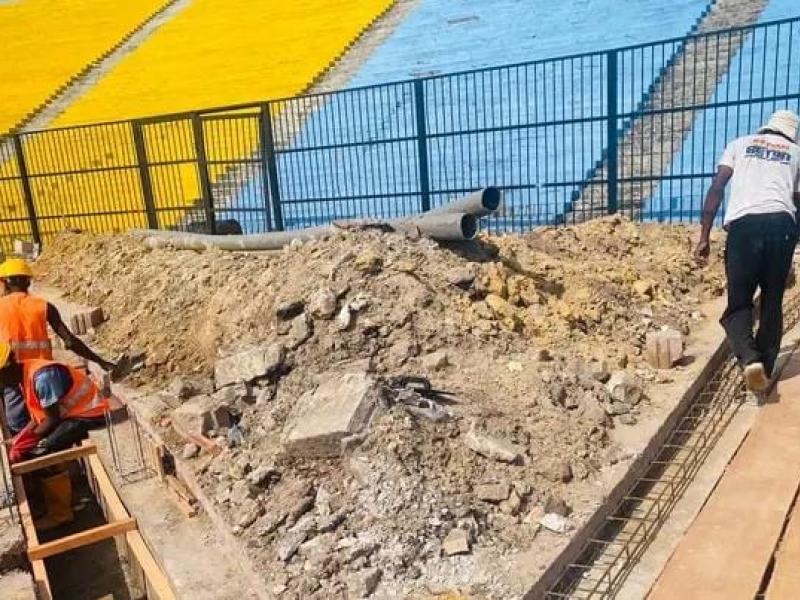 Les travaux de réhabilitation au Stade Tata Raphaël. [Photo d'illustration]