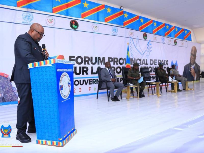 Le président de l'Assemblée nationale Aimé Boji lors de l'ouverture de ce forum à Beni [photo d'illustration]