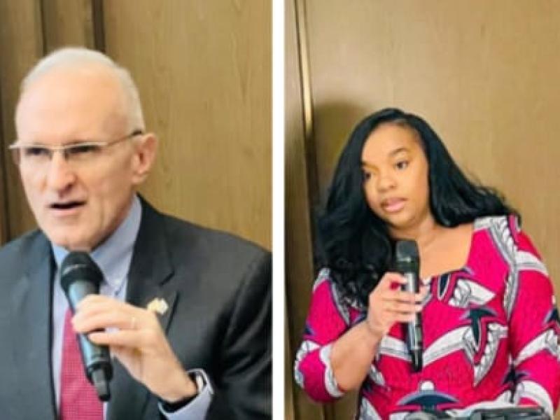 La vice-ministre des Affaires étrangères, Noella Ayeganagato, et Ian J. McCary, Chargé d'Affaires de l'Ambassade des États-Unis [photo d'illustration]