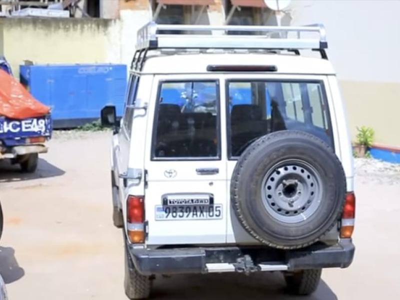 Une photo du véhicule volé et retrouvé par la Police du Haut-Katanga