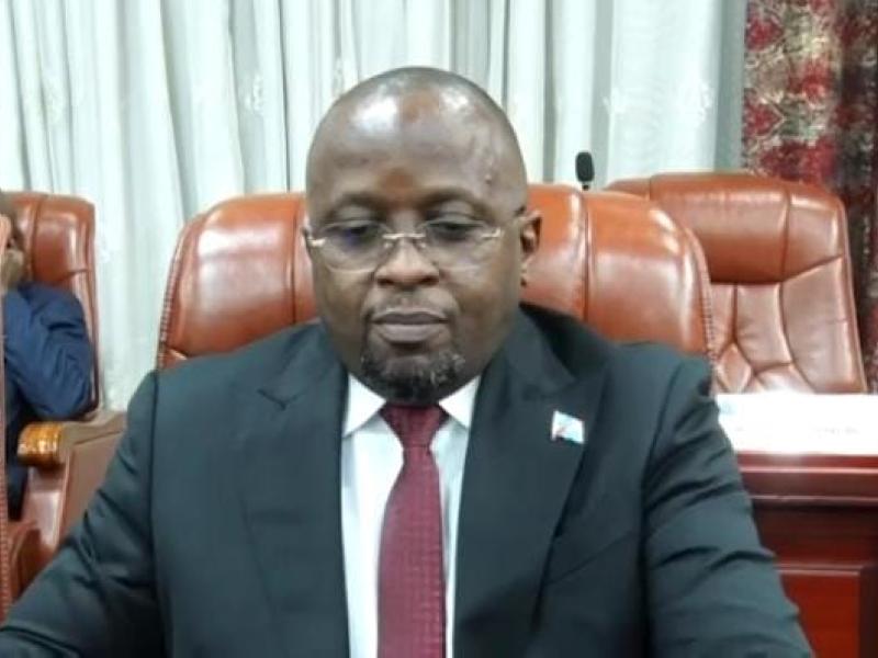 Le VPM de l'Intérieur Jacquemain Shabani Lukoo lors de la 81è réunion du conseil des ministres