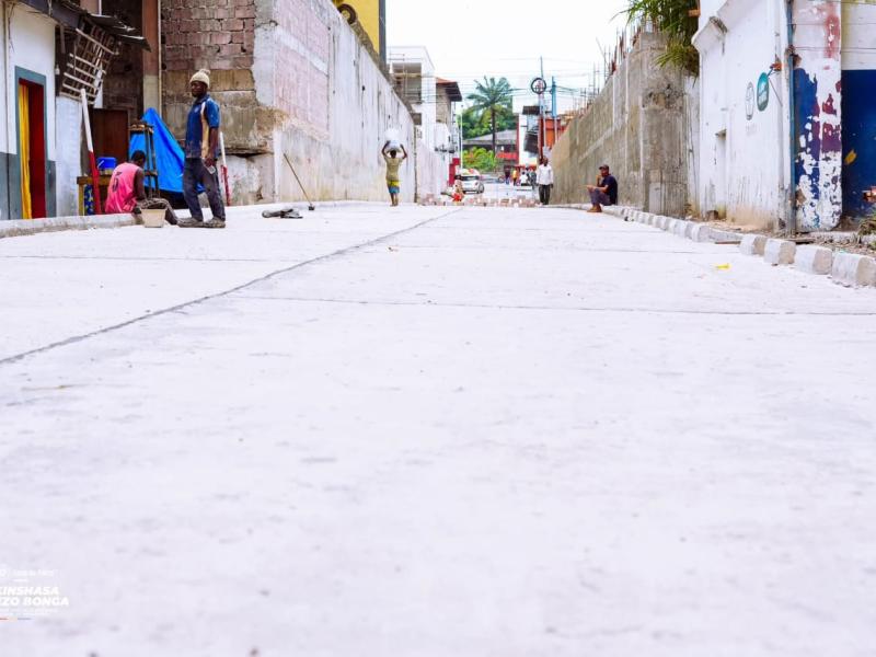 Vue de l'avenue Kwamouth, reliant le boulevard du 30 juin et l'avenue Tombalbaye dans la commune de la Gombe