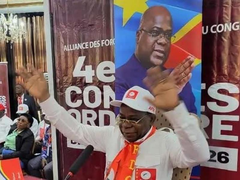 Modeste Bahati Lukwebo lors d’un congrès de l’AFDC