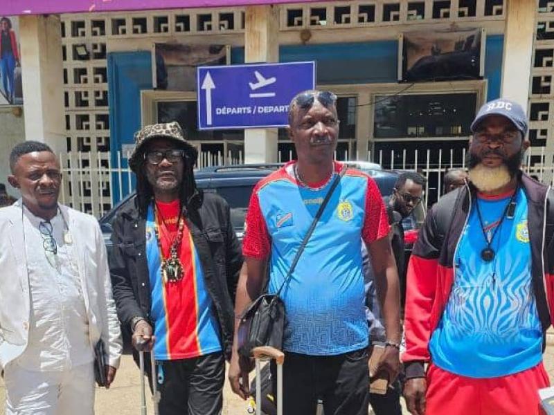 Quelques animateurs de Mazembe et de Lupopo à l'aéroport de Lubumbashi en partance pour Nairobi.