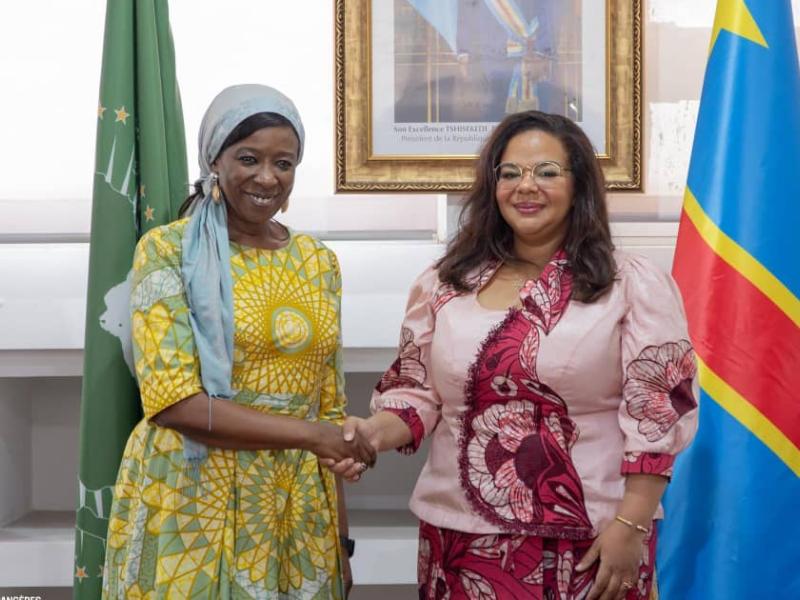 Diene KEITA, Directrice exécutive du UNFPARDC et Thérèse KAYIKWAMBA WAGNER, Ministre d'État en charge des affaires étrangères lors de leur entretien ce mardi 24 mars 2026