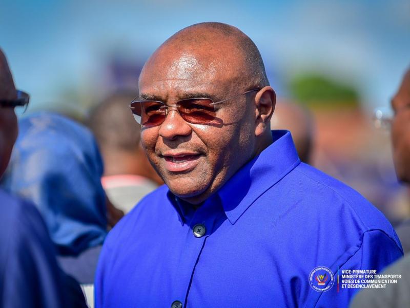 Le VPM Jean-Pierre BEMBA, lors de l'accueil du Chef de l'État, Félix-Antoine Tshisekedi à l'aéroport de Bandundu [photo d'illustration]