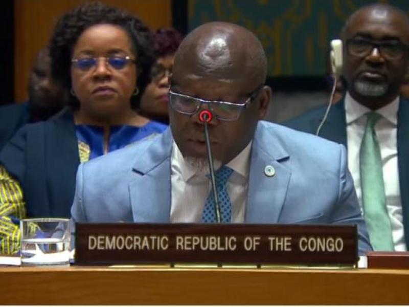 Ambassadeur Zénon MUKONGO NGAY, lors de son intervention ce jeudi 26 mars au Conseil de sécurité de l'ONU
