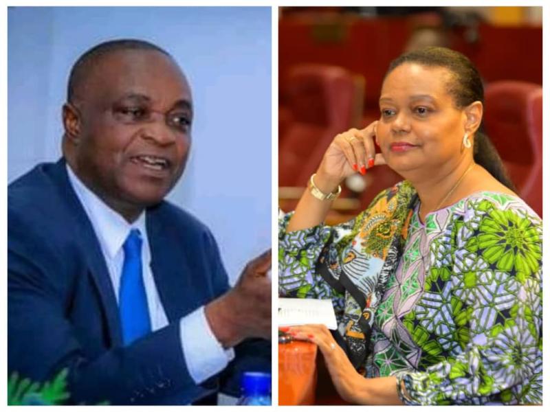 Norbert Basengezi Katintima à gauche et Françoise Bemba à droite