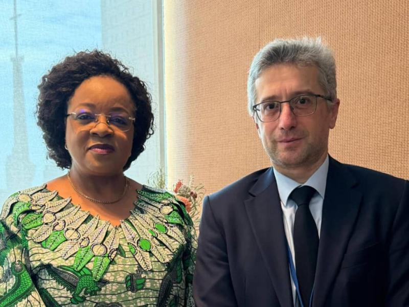 La Représentante permanente adjointe de la RDC auprès d l'ONU l’ambassadeur Jocelyne Kabengele Lukundula, et son homologue azerbaïdjanais, Elvin Ashrafzade [photo d'illustration]