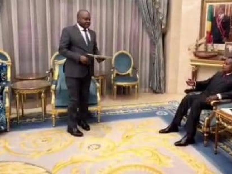 Le ministre délégué chargé de la Francophonie et la diaspora en RDC, Crispin Mbadu, accompagné de Madame Juliana Lumumba, candidate congolaise à la direction de l'OIF, reçus par le président du Congo Brazzaville, Denis Sassou Nguesso