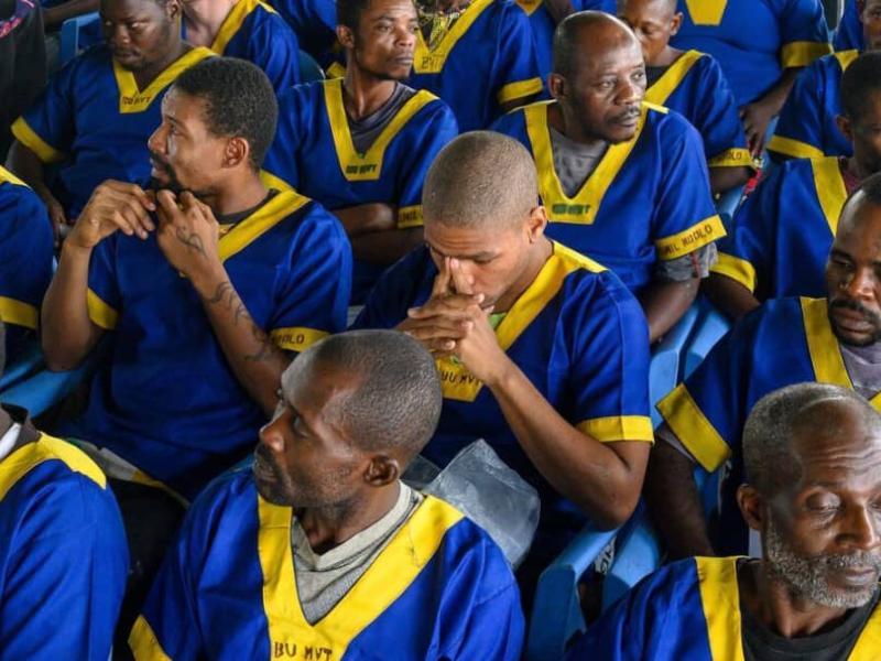 Quelques détenus lors du procès pour tentative de coup d'État survenu en mai 2024