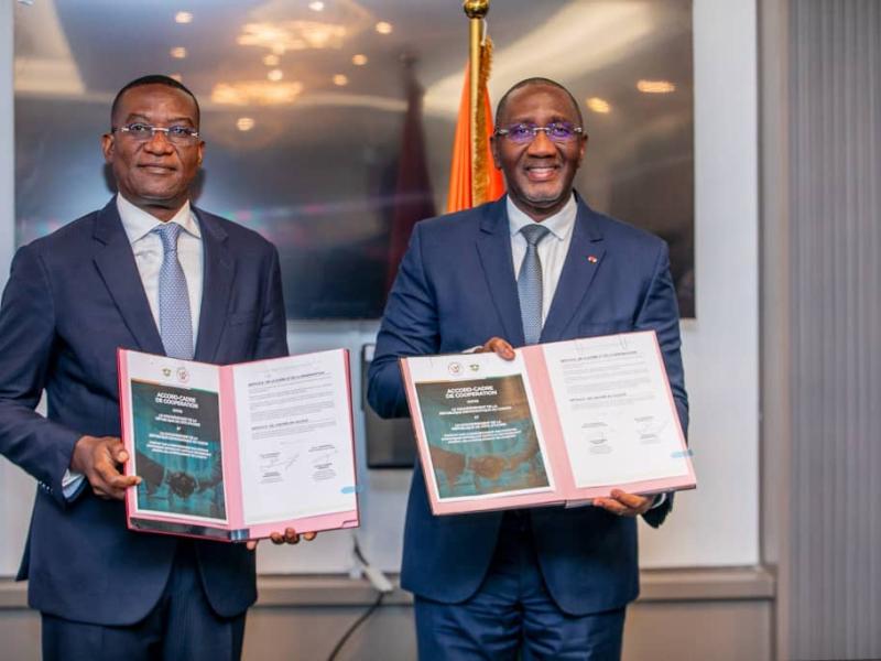 Le ministre Guylain Nyembo et son homologue ivoirien Souleymane Diarrassouba [photo d’illustration]