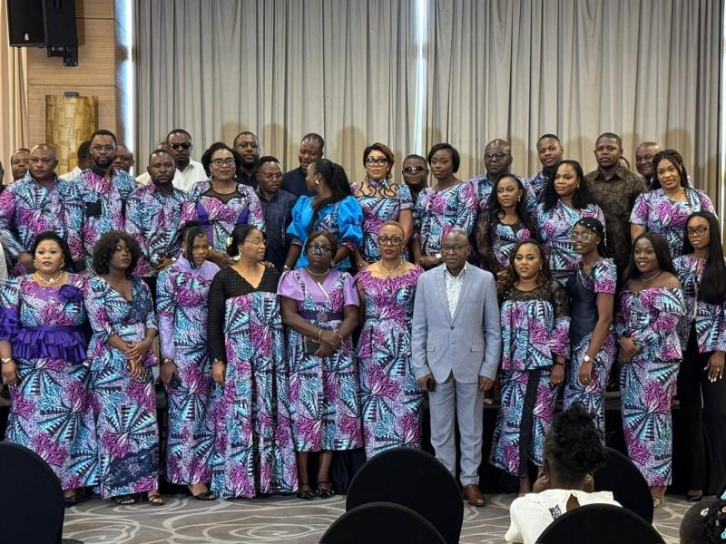 Les agents du FOMIN lors de la manifestation clôturant le mois dédié aux droits de la femme