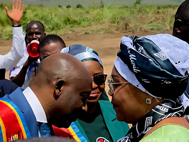 Arrivée de la Première Ministre Judith Suminwa à Nkamba