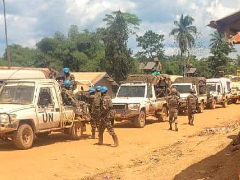 Un convoi de la Monusco faisant son entrée à Mambasa dans la province de l'Ituri