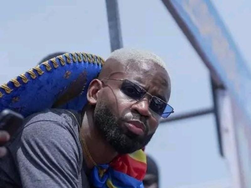 Cédric Bakambu lors de la grande célébration des Léopards.