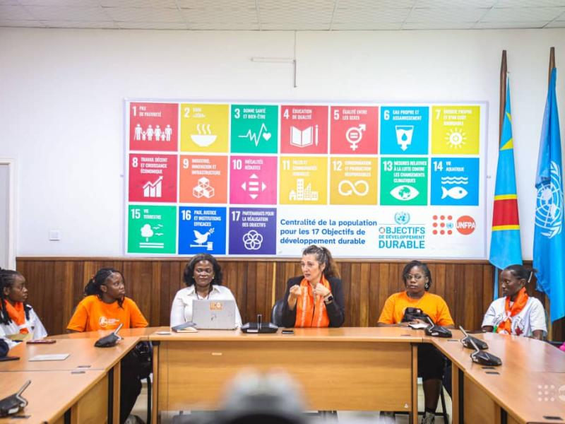 Noemi Dalmonte Représentante Adjointe, et Mireille Ikoli, experte en genre de l'UNFPA lors d'une séance avec les académiciennes de l'ALF