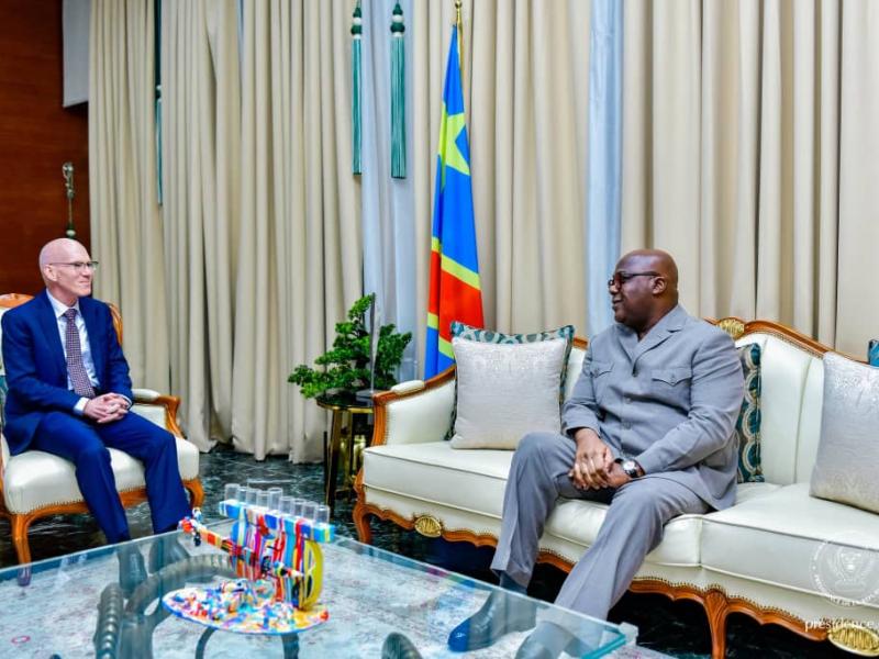 Le chef de l'État de la RDC, Félix Tshisekedi s'entretient avec le nouveau Chef de la MONUSCO, James Swan