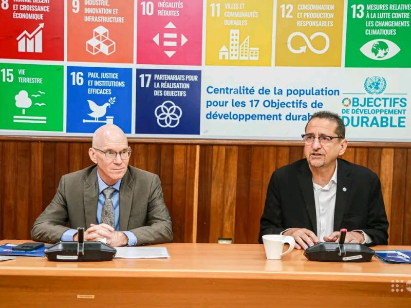 James Swan, chef de la MONUSCO et le Coordonnateur résident du Système des Nations Unies, Bruno Lemarquis [photo d'illustration]