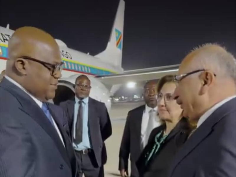 Le Président Félix Tshisekedi accueilli à l'aéroport par les autorités Turques