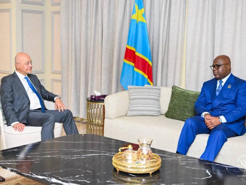 Le Président Félix Tshisekedi et Barham Salih du HCR qui est aussi ancien Président de l'irak [ photo d'illustration]