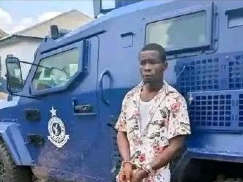 Junior MBALA, présumé voleur du véhicule blindé de la PNC dans la commune de Matete.