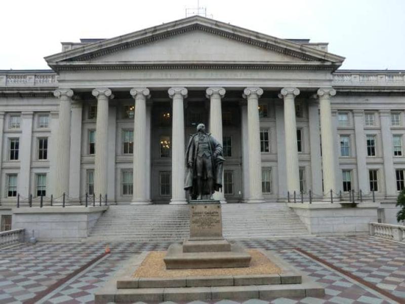 Le bâtiment abritant le département de trésor américains aux États-Unis d'Amérique