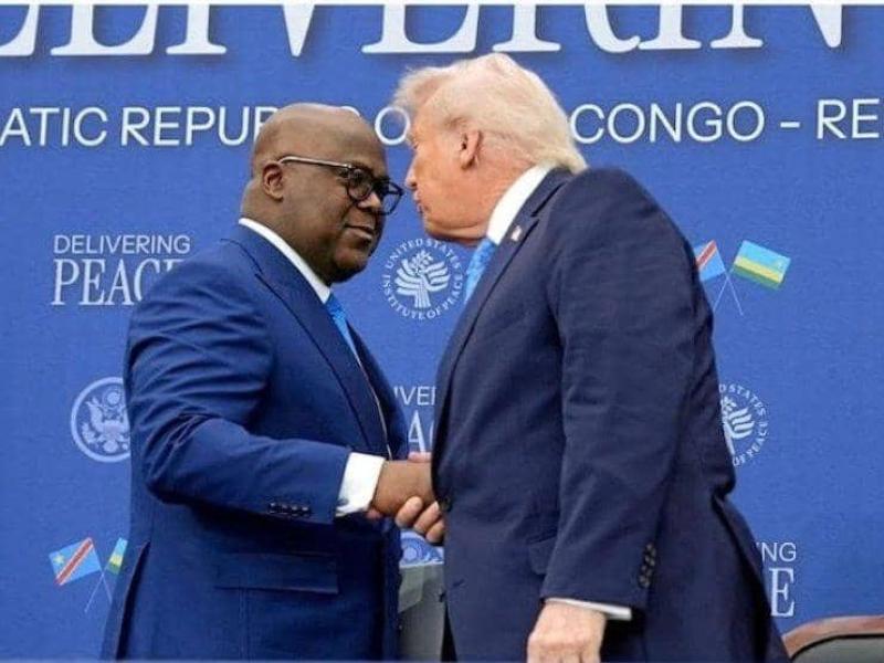 Le Président congolais Félix-Antoine Tshisekedi Tshilombo et son homologue des USA, Donald Trump