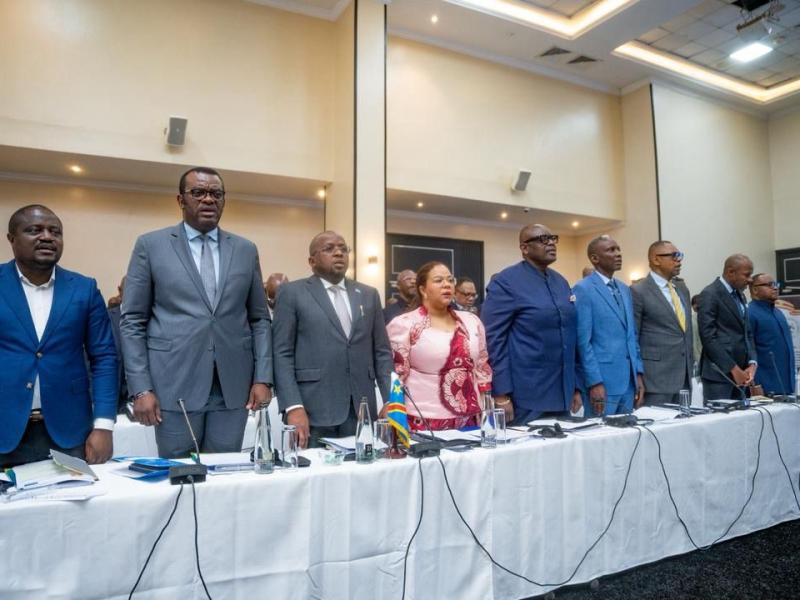 Les membres de la délégation congolaise à la neuvième session mixte RDC-Ouganda à Kampala
