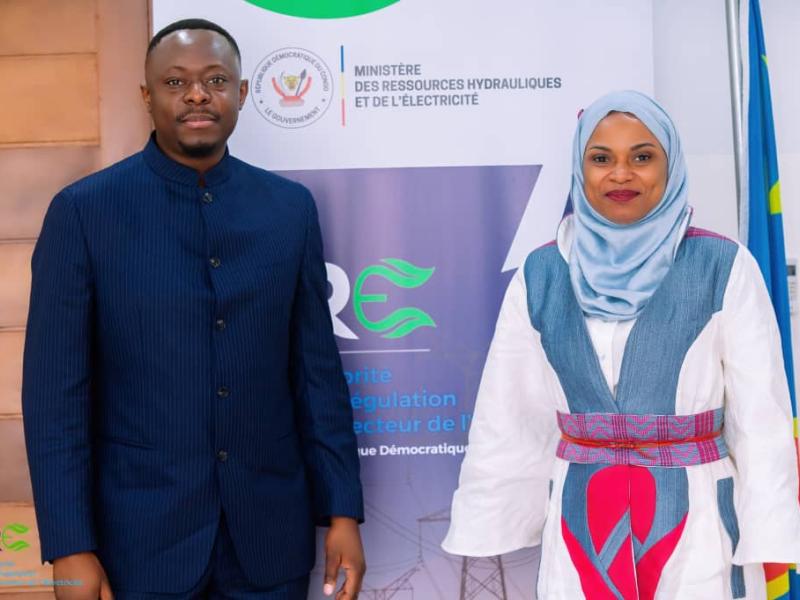 Le DG de la SNEL,Teddy Lwamba et la DG de L'ARE Soraya Aziz Moto [photo d'illustration]