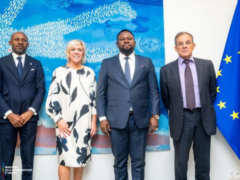 Les ministres Patrick Muyaya et Samuel Mbemba reçus à Bruxelles par des parlementaires européens dont Hilde Vautmans