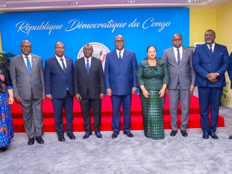 Le chef de l'État Félix Tshisekedi et la nouvelle équipe de la CEEAC, jeudi 07 mai 2026