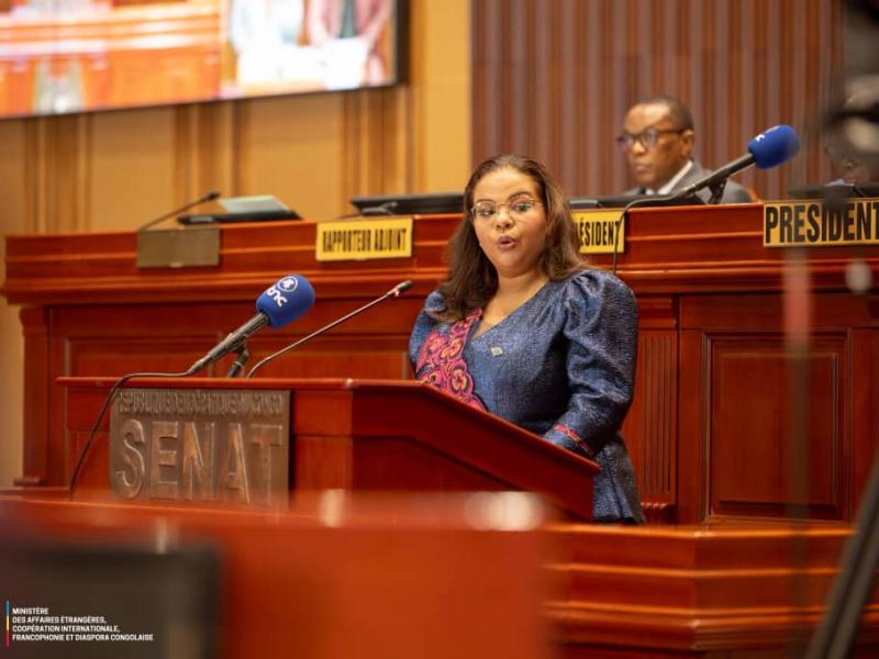 Thérèse Kayikwamba Wagner, ministre d'État en charge des Affaires étrangères devant les sénateurs de la RDC
