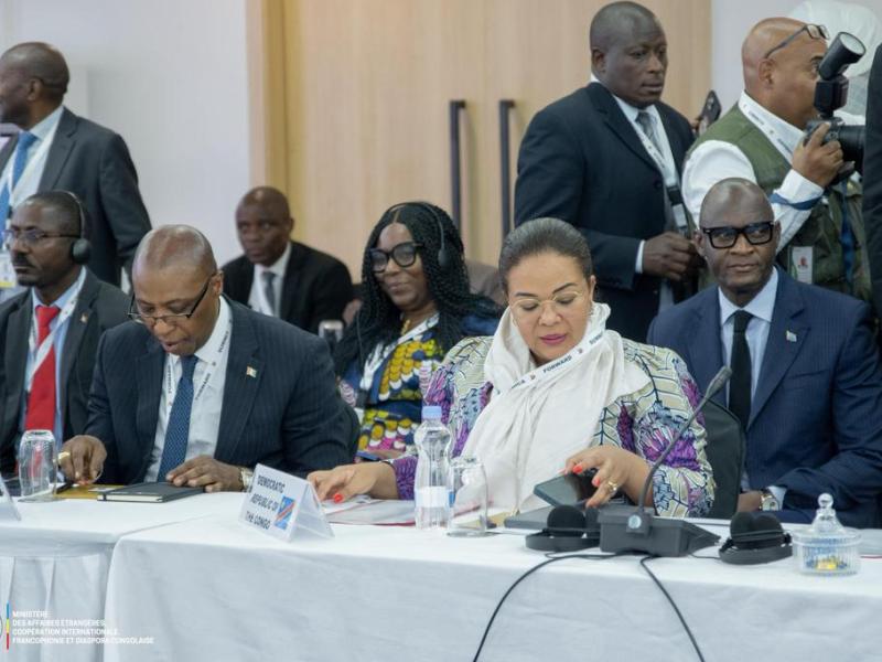 Thérèse KayikwambaWagner, ministre d'État en charge des Affaires Étrangères, ce lundi 11 mai 2026, lors du Africa Forward Summit 2026, organisé à Nairobi, au Kenya