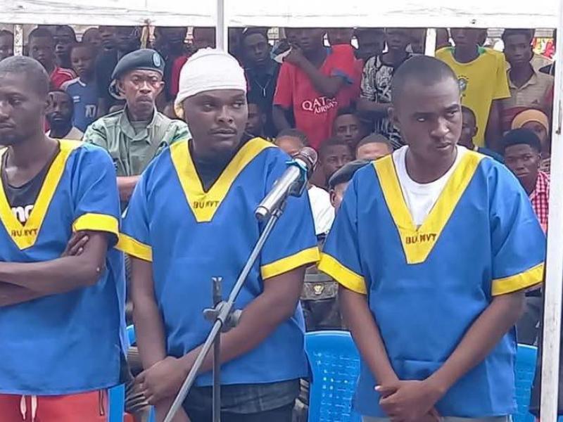 Les présumés braqueurs de Barumbu lors d'une audience publique