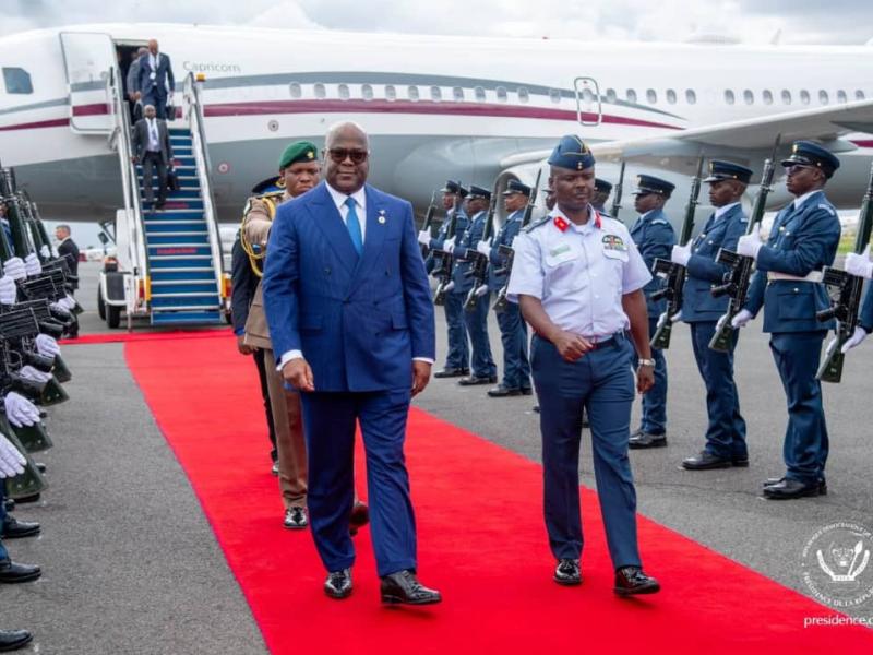Le président Félix Tshisekedi lors de son arrivée à Nairobi en marge du sommet Africa Forward 2026