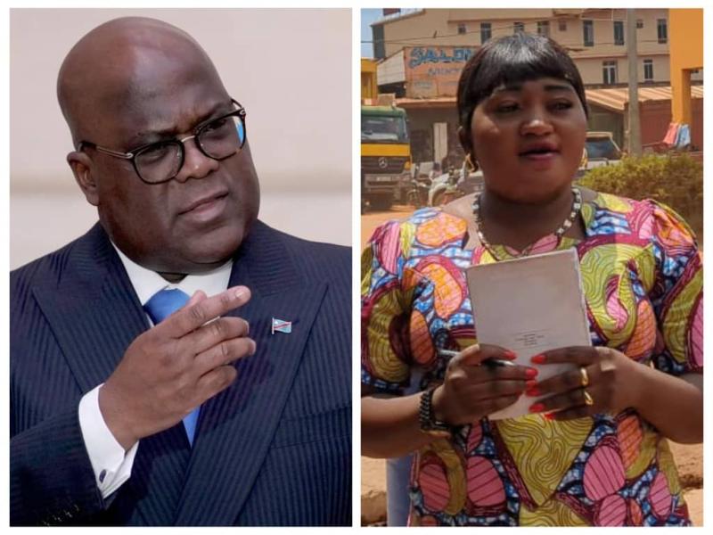 Le Président de la République Félix Tshisekedi et Madame Arlette Masika Mahulu,  Secrétaire de l’ACDIP [photo d'illustration]