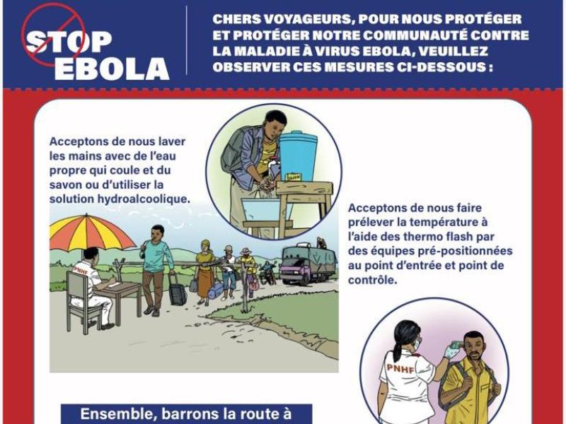Une affiche de différentes mesures barrières annoncées par l'INSP