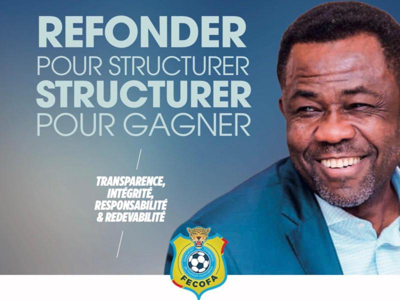 L'affiche du candidat unique à la présidence de la FECOFA, Veron Mosengo-Omba