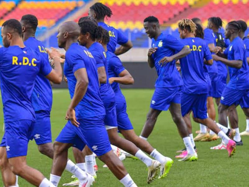 Les Léopards de la RDC lors d'une séance d'entraînement au Stade des Martyrs