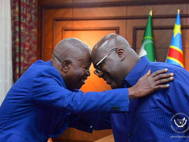 Le chef de l’Etat Félix Tshisekedi et Adolphe Muzito en tête-à-tête