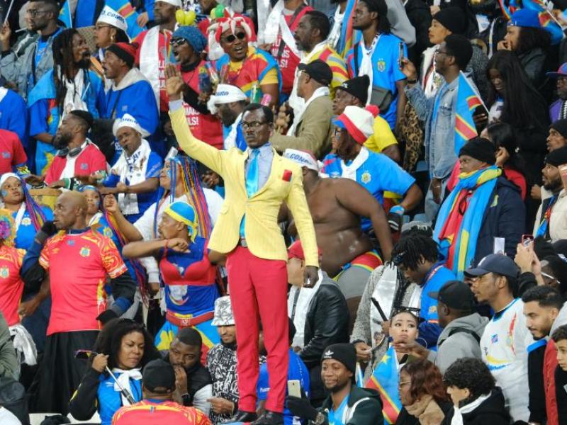 Les supporters des léopards lors d'un match à la CAN 2025 au Maroc
