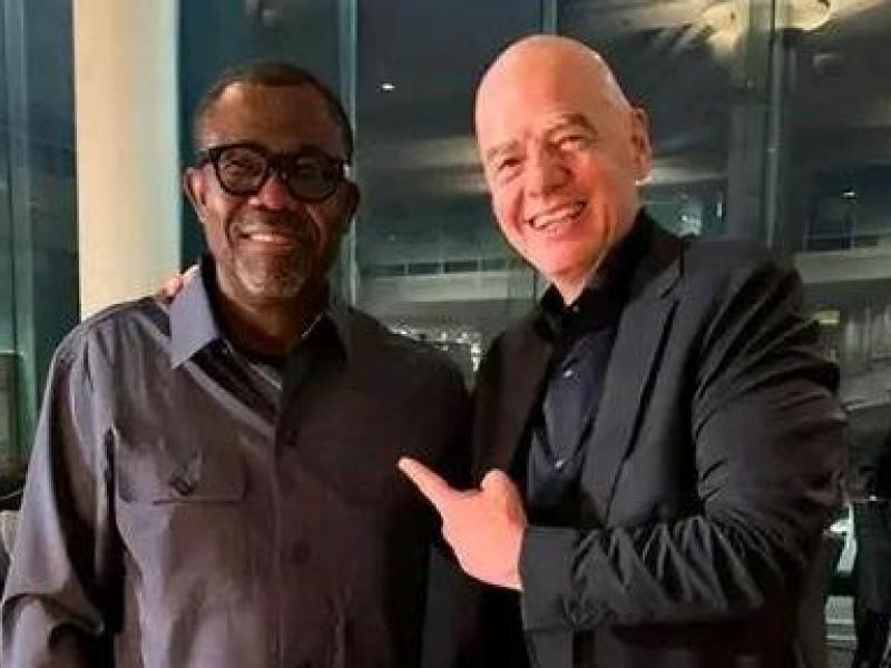Le président de la FECOFA, Véron Mosengo, et celui de la FIFA Gianni Infatino [Photo d'illustration]