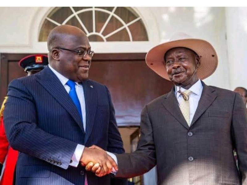 Le Président Félix Tshisekedi et son homologue Ougandais Yoweri Museveni [photo d'illustration]