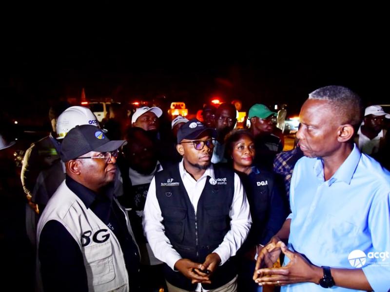 Le ministre John Banza Lunda en visite d'inspection sur la Route nationale n°1 dans le cadre de la Caravane des Infrastructures
