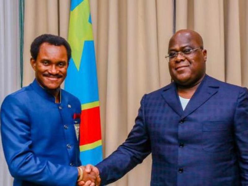 Le Directeur général de l'ARSP Miguel Kashal Katemb, et le Président de la République Félix-Antoine Tshisekedi Tshilombo. [Photo d'illustration]