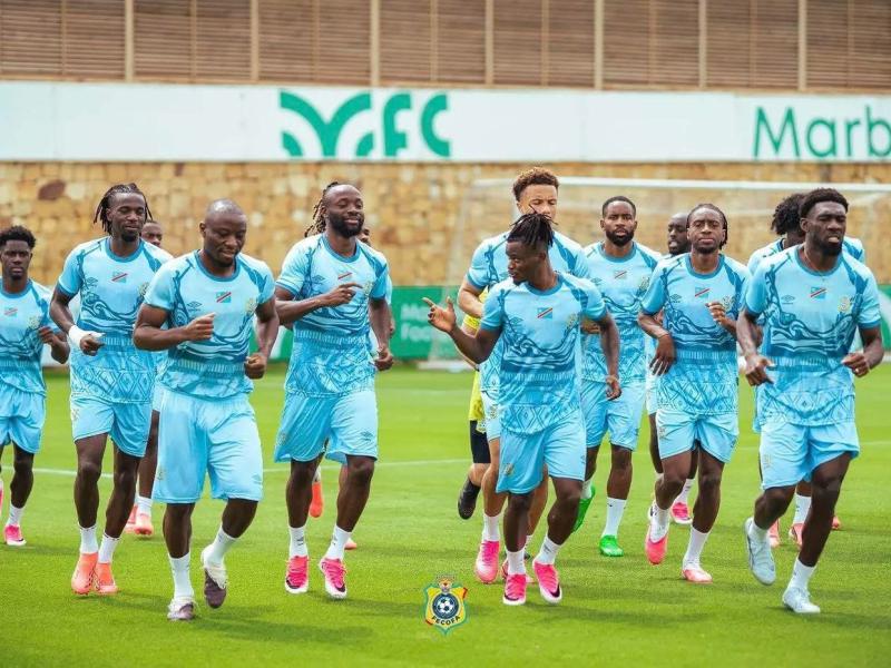 Les joueurs de la sélection congolaise -Léopards- en pleine séance d’entraînement à Marbella